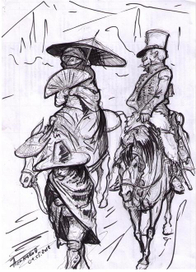 Эскиз. Галантный гусарский офицер