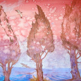 Кипарисы над морем