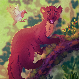 Куница и птичка