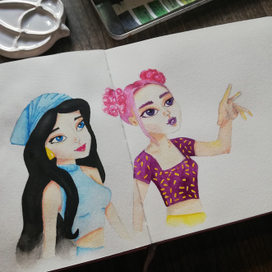 Акварельные девочки