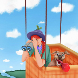 На большом воздушном шаре