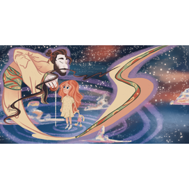 Книжный разворот «Девочка и Сон роста»