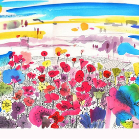 цветочное поле