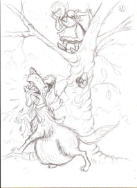 красная шапочка. альтернативный вариант сказки. эскиз