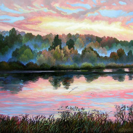 Закат на Немане ( этюд )