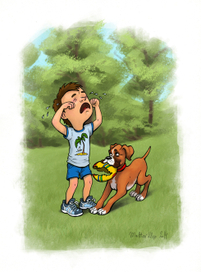 Не плачь, хозяин! Я же принес твой мяч!