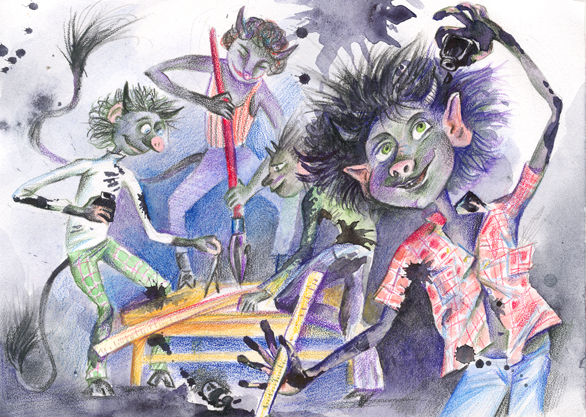 4 черненьких чертенка 