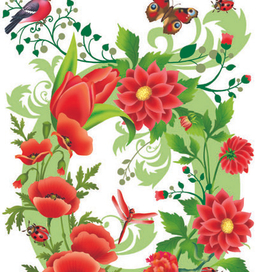 красные цветы