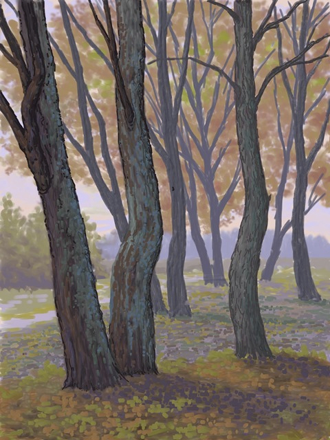 В стороне от тропинки.