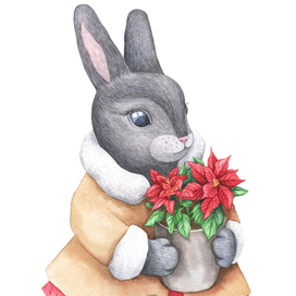 Зайчиха Агата, детская книжная иллюстрация, акварель