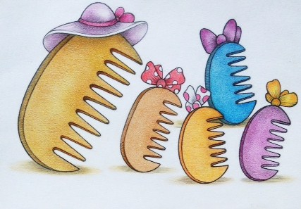 Мама гребешок с дочками