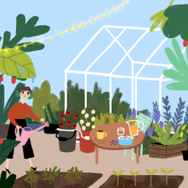 Девочка в саду