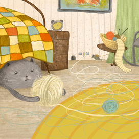 Иллюстрация к сказке про клубочек