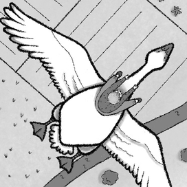 Линейная раскраска "Гуси-лебеди"