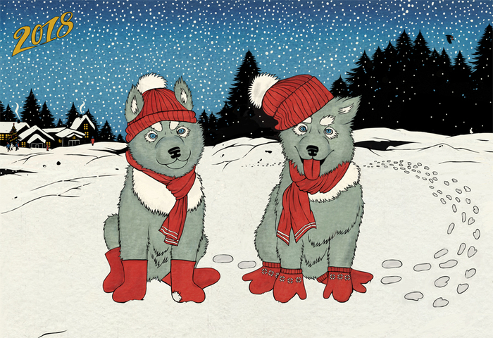 Новогодняя открытка. 