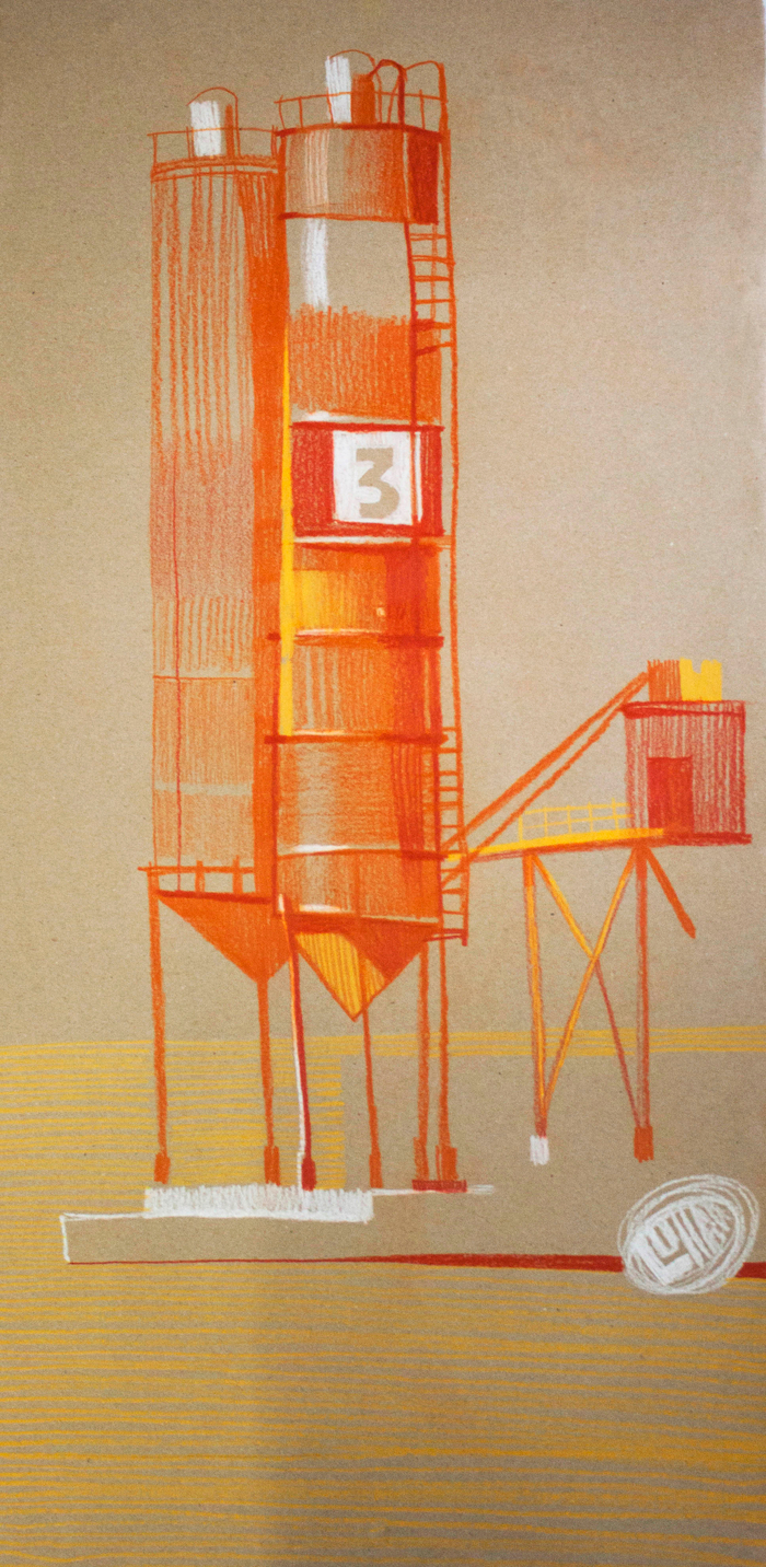 Бетонная станция в красном