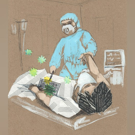 Врач спасает больного