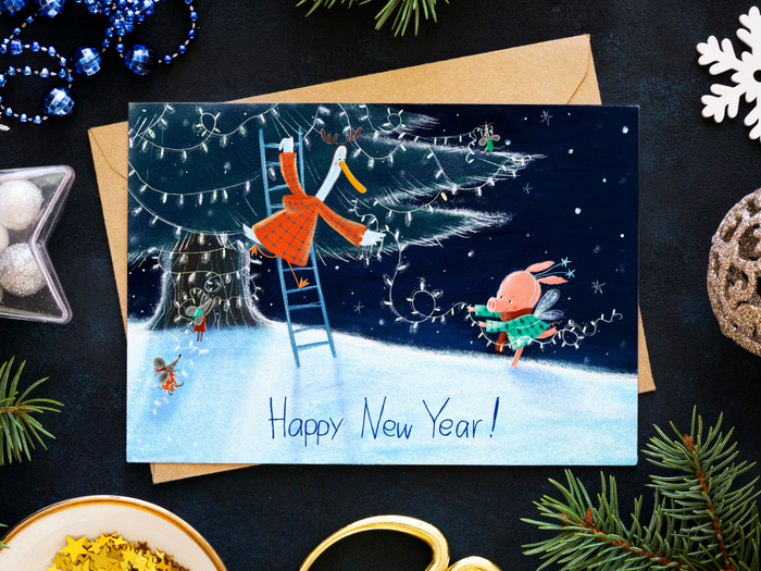 Новогодняя открытка ✨🎄🎇