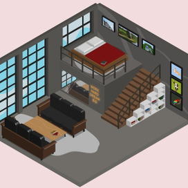 Лофт в изометрии