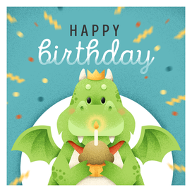 Деньрожденьская открытка