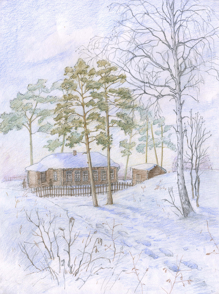 Старая бревенчатая школа