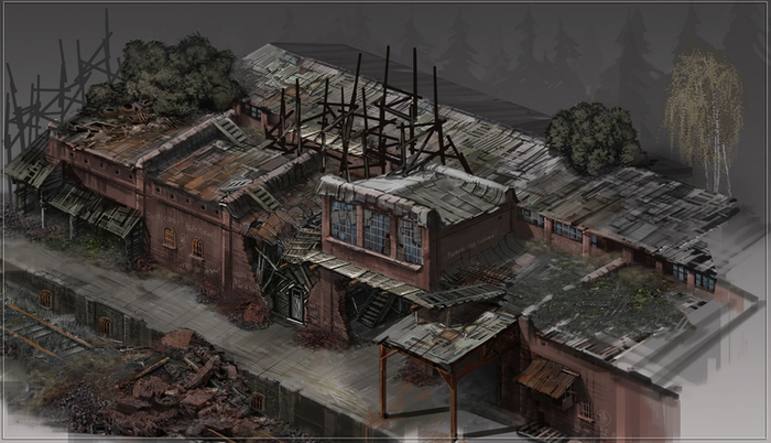 локация склад-база. вид сверху.