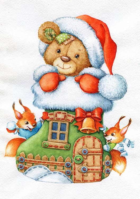 Мишка новогодний