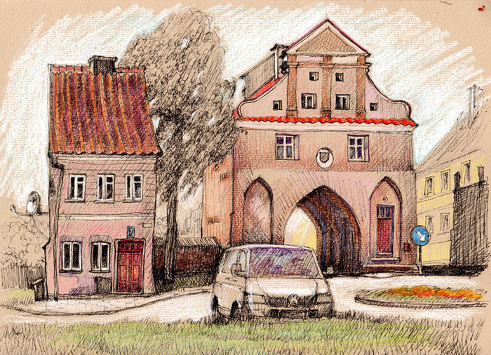 Въезд в город.