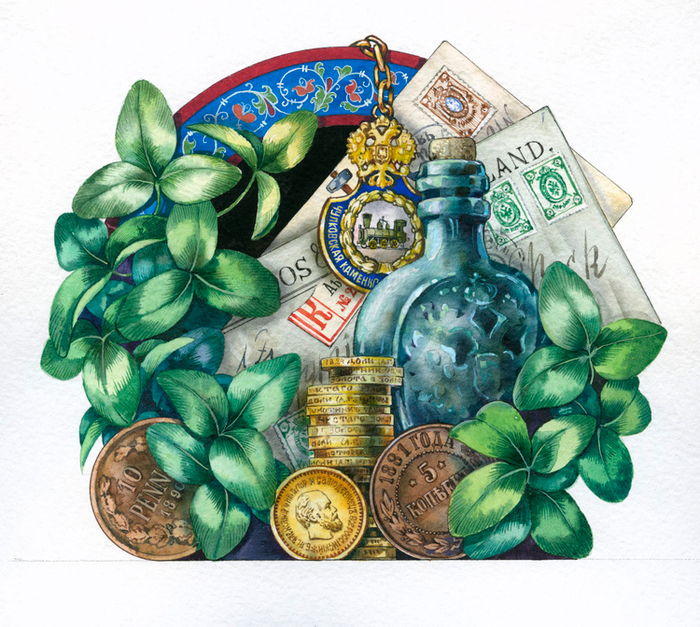 Заставка-натюрморт с монетами