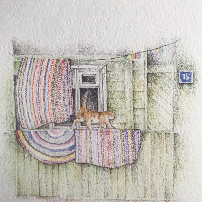 Кошка у окошка