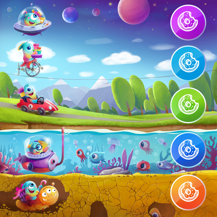 Игровое поле к игре "Гонка Няшек". 2017