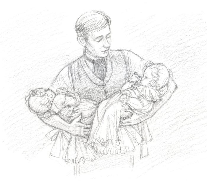 Иллюстрация к повести Луизы Мэй Олкотт "Маленькие женщины замужем"