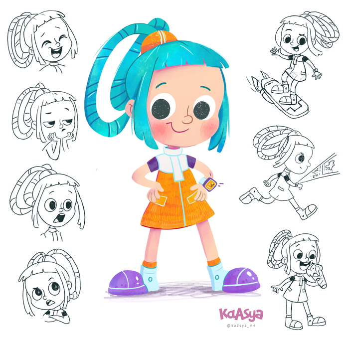 Космическая девочка супергерой разработка персонажа