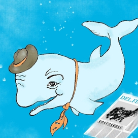 Дельфин  и газета