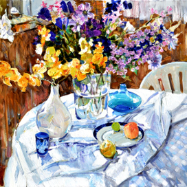 Натюрморт с орхидеями