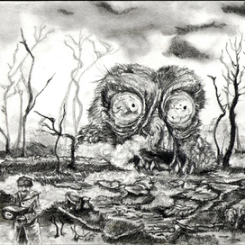 иллюстрация по мотивам страшилок про домовенка Кузю