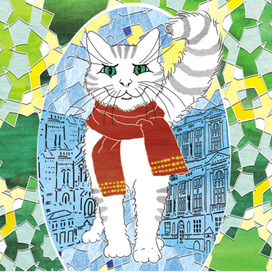 Обложка для книги: Боровкова И. В. Кот Василий, кот Базилио, кот Мир-Мур и кот  Король. Сказочная история. — Иваново: ЛИСТОС, 2016. — 76 с. 