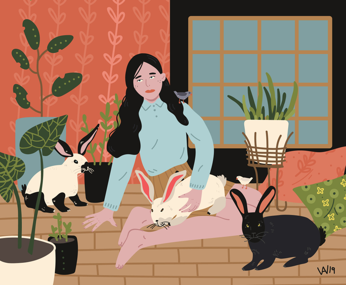 Кролики и птички