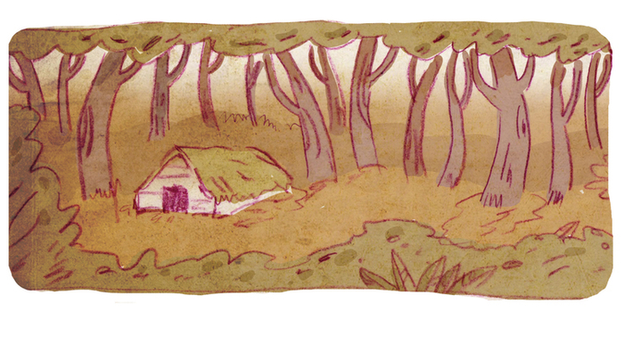 хижина в лесу