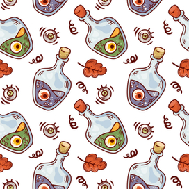 A collection of seamless patterns on the theme of "Halloween"