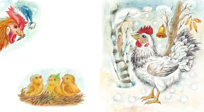 Курочка. Иллюстрация к стихотворению М.Яснова