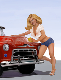 картинка в стиле pin-up