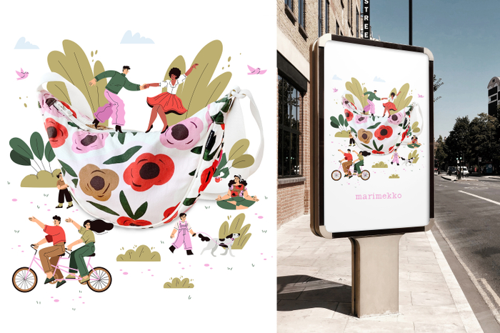 illustrations for marimekko crossbody bag