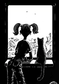 Девушка и кот