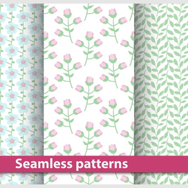 Бесшовный паттерн с цветами