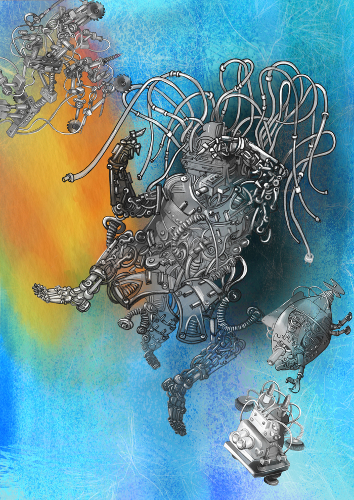 Шаман Эскиз иллюстрации  к рассказу "Бог из машины" Киры Эхговой