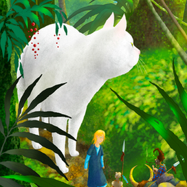  Зеленое на голубом )