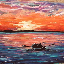 Закат на озере