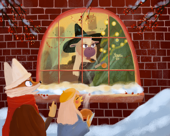 new year characters illustration