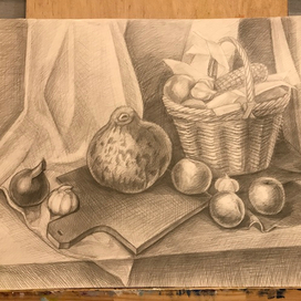 Натюрморт с корзинкой  50х70